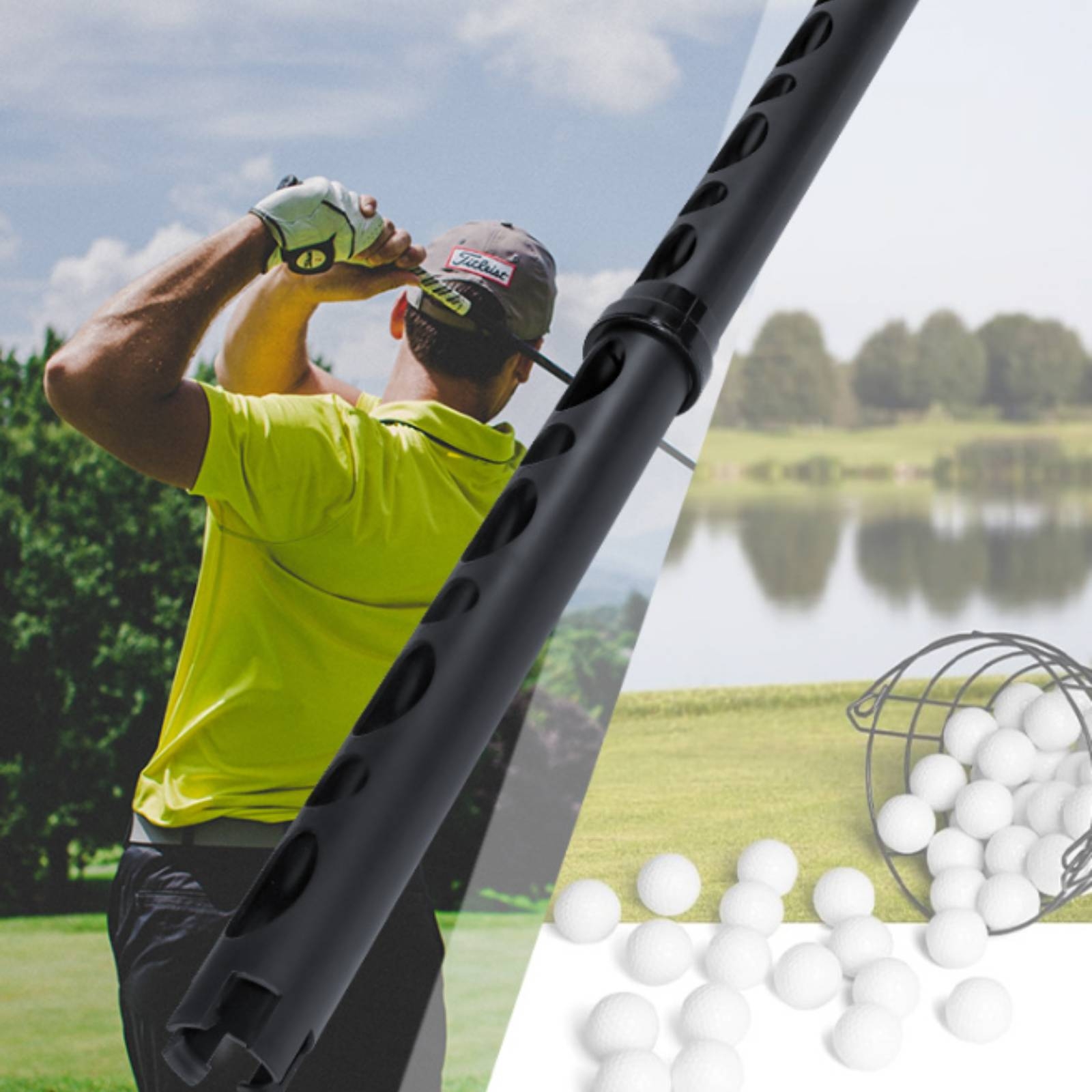 Golf Equipment Youtube - Golfbalverzamelbuis Afneembare golfbalverzamelbuis Sportuitrusting Ovale openingen