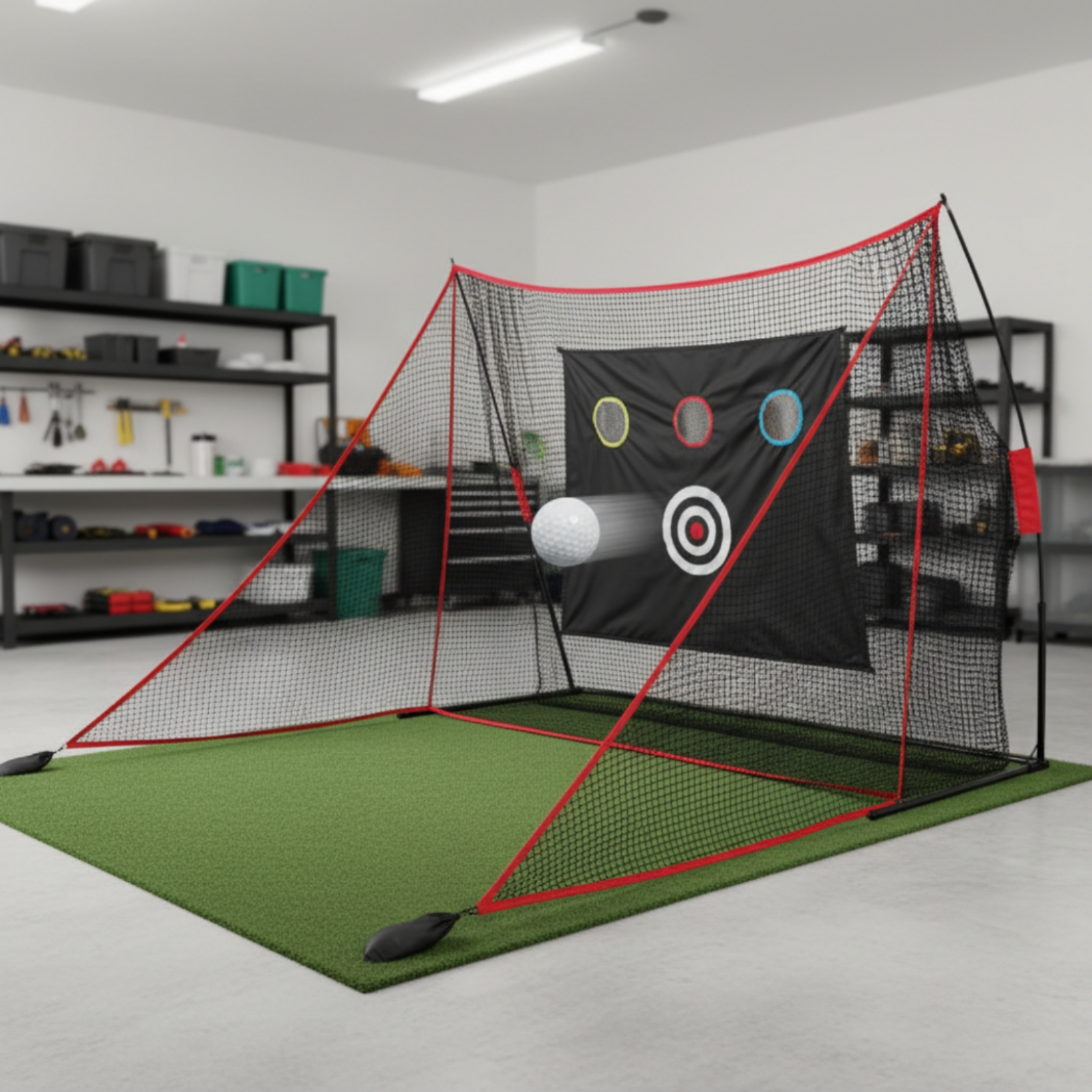 Practice Net Hitting - Golftrainingsnet Stevig frame Zijbescherming Eenvoudig te