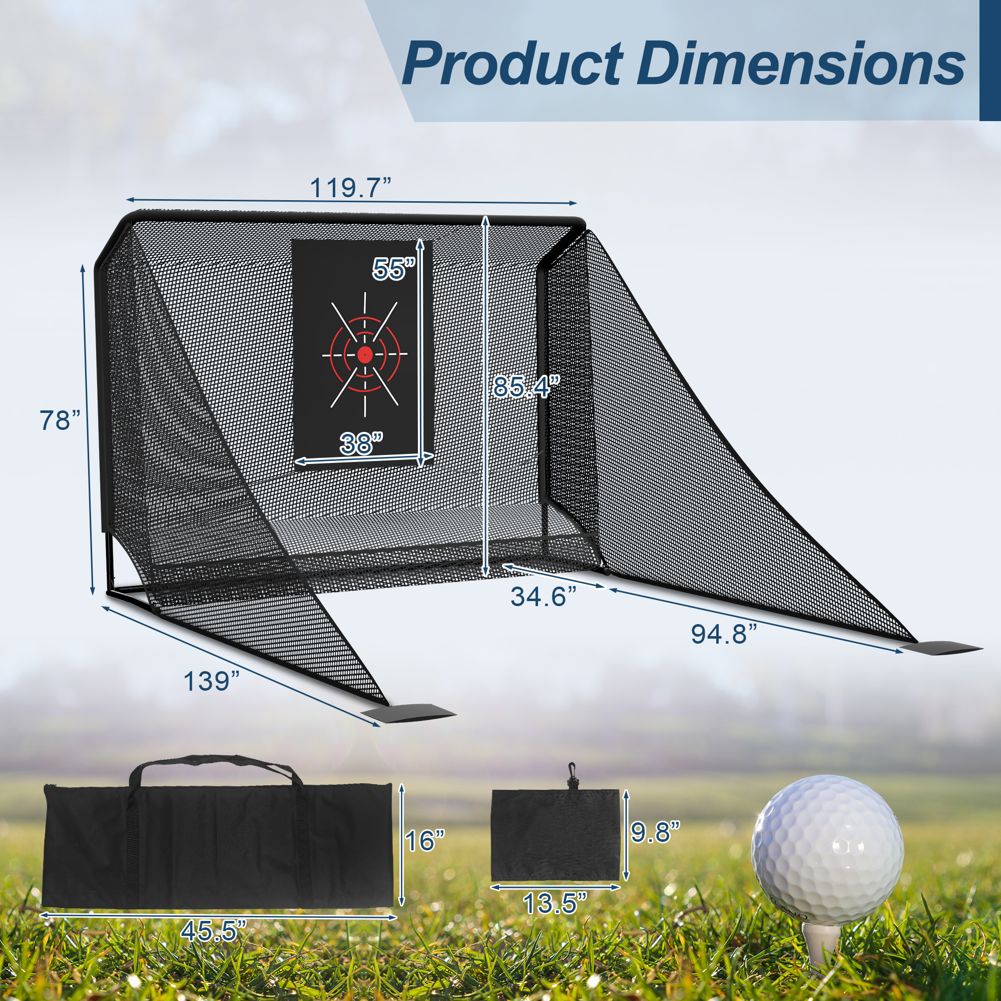 120×139×78 inch professioneel  - Practice Net Hitting recensie en prijs
