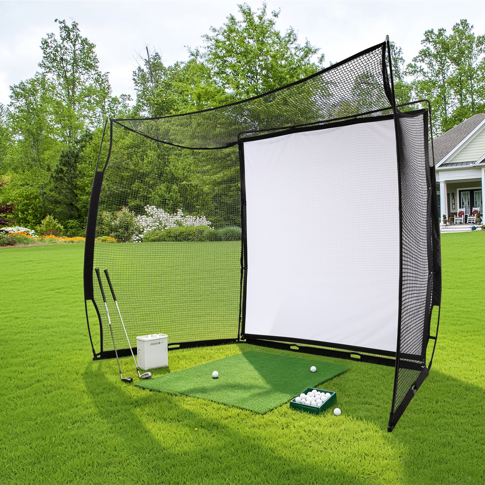 Zwart golf oefennet voor binne - Practice Net Hitting recensie en prijs