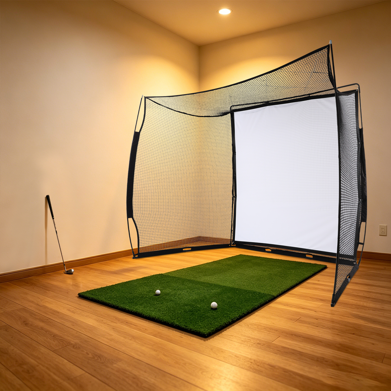 Zwart golf oefennet voor binne - Practice Net Hitting recensie en prijs